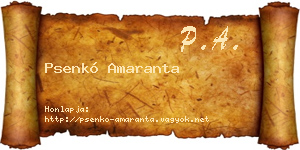 Psenkó Amaranta névjegykártya