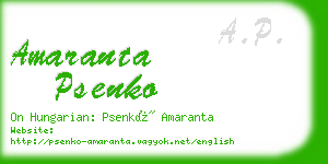 amaranta psenko business card
